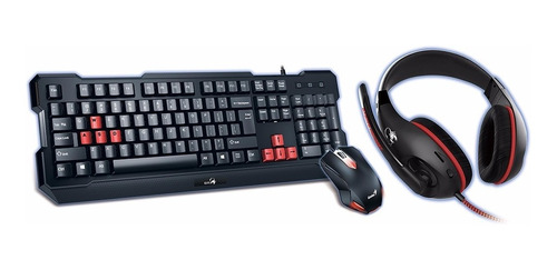 Combo Gamer Genius Gx Kmh 200 Teclado Mouse Auricular Gaming