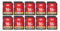 Comprar Gigastone Tarjeta Sd 16gb, Paquete De 10, 10 Minicaja, Uhs-i U1 Clase 10 Tarjeta De Memoria Sdhc Video Full Hd De Alta Velocidad Canon Nikon Sony Pentax Kodak Olympus Panasonic Cámara Digital