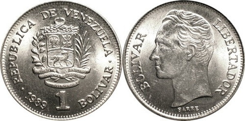 Moneda Venezuela 1 Bolivar 1989