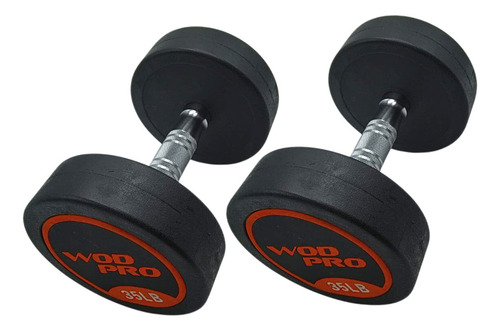 Par Mancuernas 35 Libras Pesas Redondas Wod Pro Goma Solida