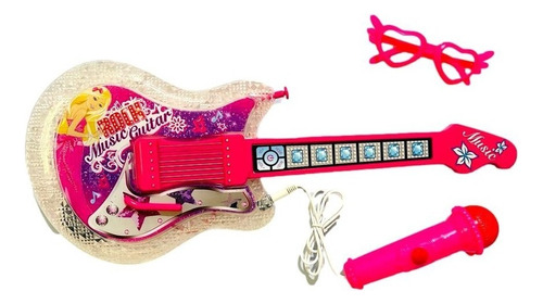 Guitarra Musical Infantil Girls Rock Com Óculos E Microfone