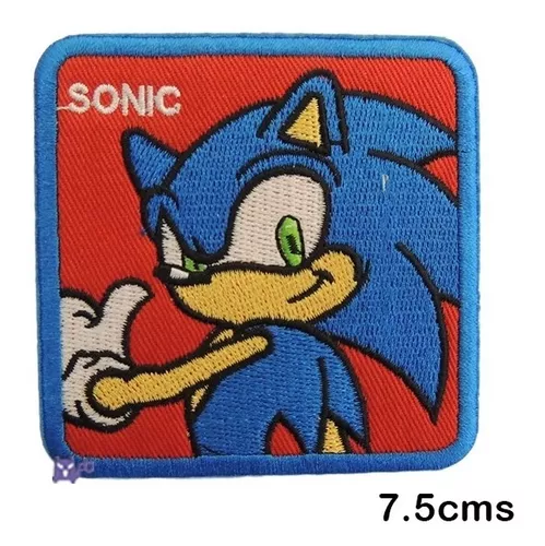 Personagem Sonic Knuckles bordado de 7,6 cm de altura com ferro no patch