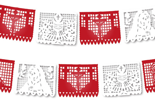 Papel Picado/ Enramada Semana Santa Plàstico Rojo