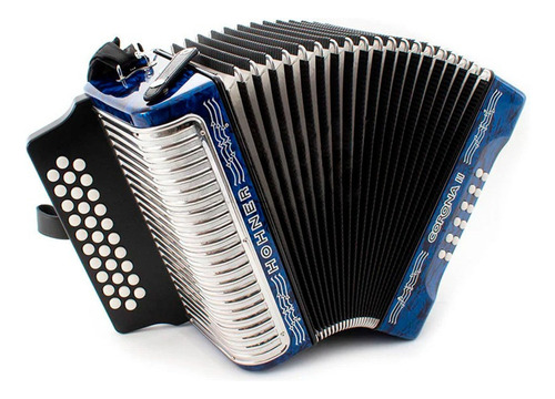 Acordeon Hohner Corona Ii 31 Botones 12 Bajos A5644 Azul