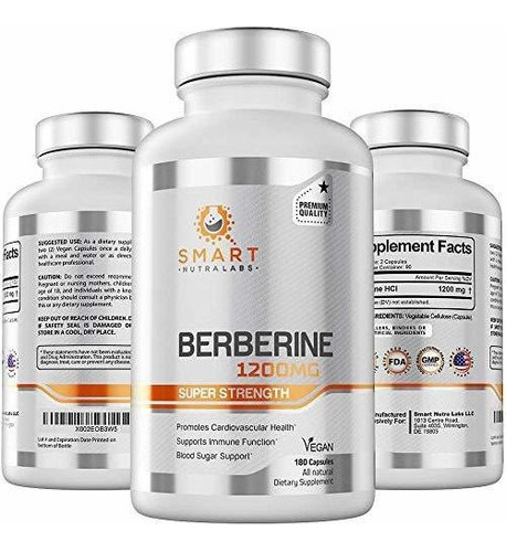 Berberina Hcl Premium 1200 Mg Funcion Inmunologica 180 Cap