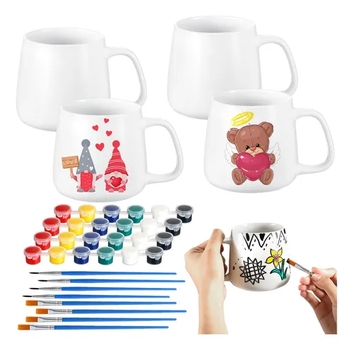 comprar 4 Juegos De Tazas For Pintar, Kits De Tazas Pintadas, Tazas