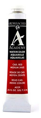 Grumbacher Academia Acuarela Paint, 7,5 Ml - 0,25 Onza, Rojo