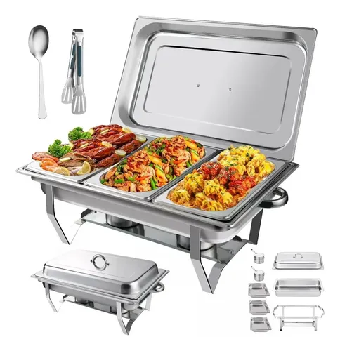 Rechaud Retangular Inox 11l 1/3 Buffet Panelas Banho Maria 127/220v