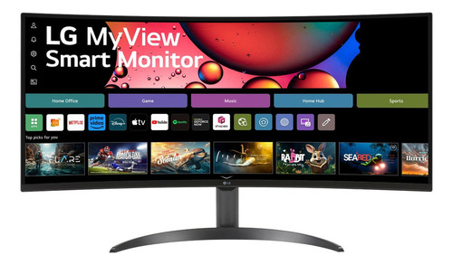 Monitor LG Myview Smart 34sr60qc-b Tela Curva 34 Quadhd 2k Cor Preto 127/220V