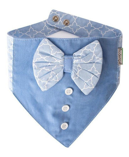 Bandana Com Gravata Borboleta Azul Bebe