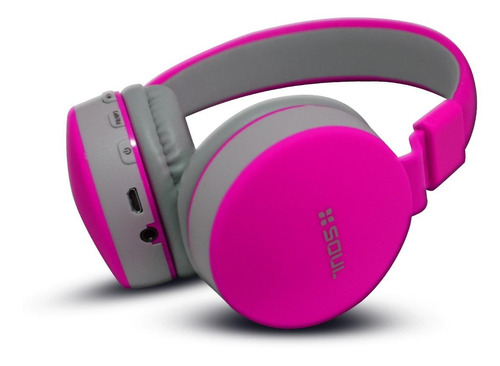 Audífonos gamer inalámbricos Soul S600 AUR-BT881 rosa y gris