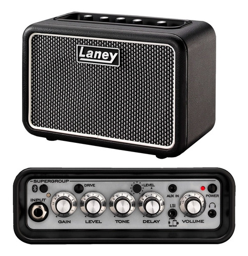 Mini amplificador Laney para guitarra Mini Stb Superg de 2 canales, color negro, 9 V