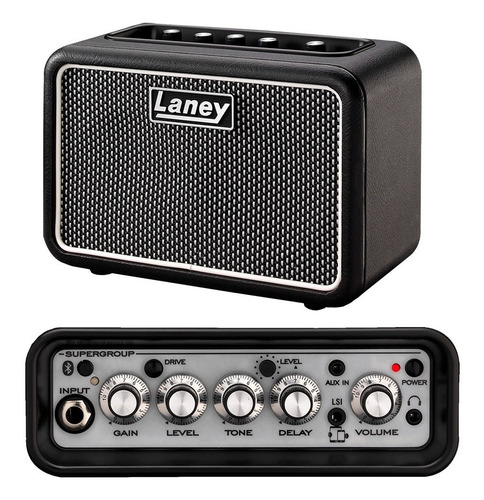 Mini Amplificador Laney Mini para Guitarra Mini Stb Superg de 2 canales Negro 9V