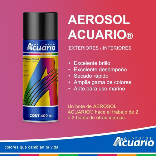 Pintura En Aerosol Acuario Color Amarillo Fluorescente 400ml