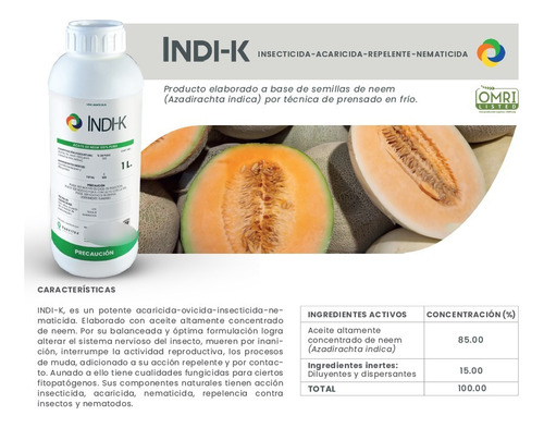 Insecticida Organico Extracto Neem 12 Pzas De 250 Ml