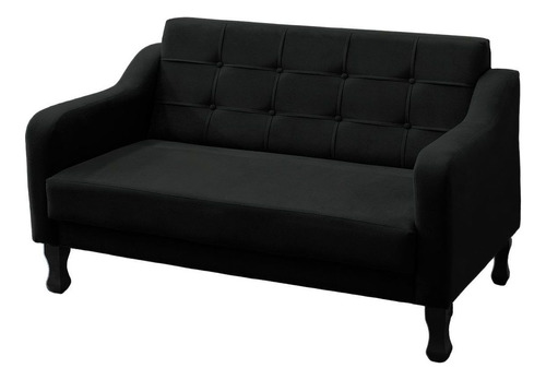 Namoradeira Decorativa Sofá 2 Lugares Sofia Suede Preto