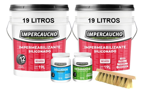 Kit Impermeabilizante Impercuacho Sellador + Resanador 40m2