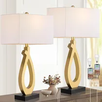 Comprar Lámparas De Mesa Hamucd Gold Para Sala De Estar Juego De 2, 