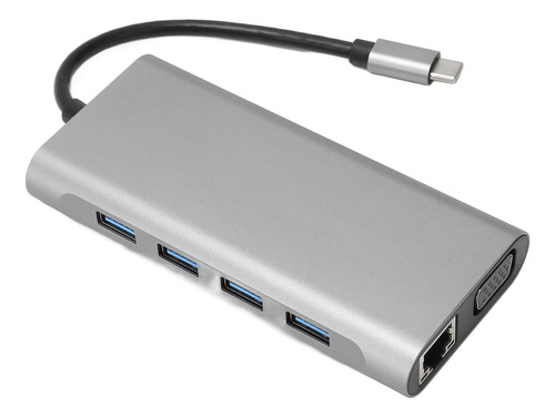 Hub Usb C 11 En 1, Interfaz Multimedia Hd, Vga Pd, 5 Gbps