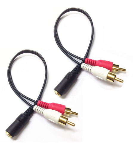 Cerrxian 0.2m Gold 3.5mm Female Stereo Jack To 2 Rca Plug A