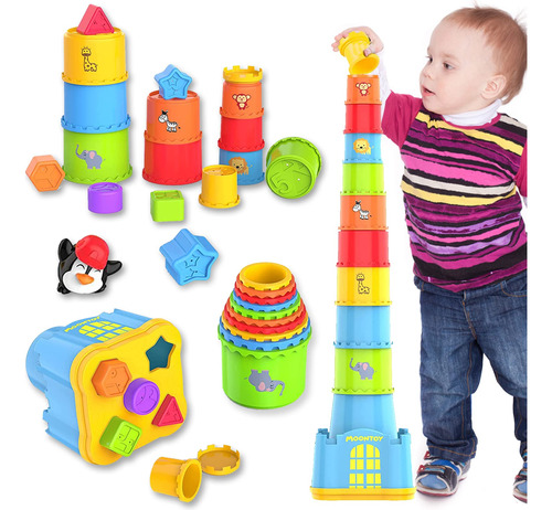 Moontoy Vasos Apilables Para Bebes, Juguetes Apilables Para