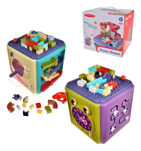 Cubo Didactico De 25x25x25 Cms Con 15 Actividades Y Bloques