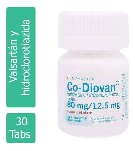 Co Diovan 80 Mg/12.5 Mg Caja Con 30 Tabletas