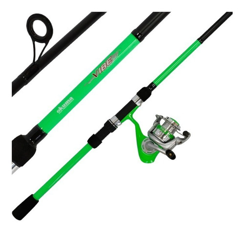 Combo Pesca Okuma Vibe Caña 2,10 Mts Reel 30 Verde Bentancor