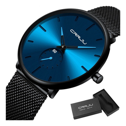 Reloj De Cuarzo Casual Analógico Crrju Mesh Belt Para Hombre