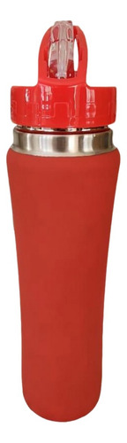 Garrafa Térmica 600ml Inox Squeeze Emborrachada Bico Flip