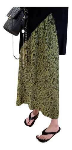 Elegante Falda Midi De Tul Plisado Con Abertura Lateral Para