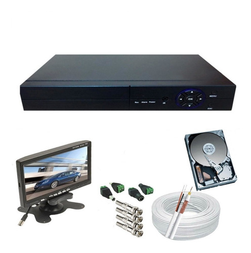 Kit Cftv Dvr 4ch P2p + Monitor +cabo+conectores - S/ Câmera