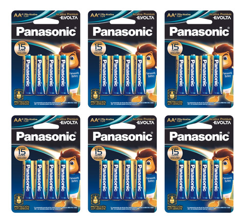 Pilas Panasonic Aa Alcalina Evolta, 6 Packs