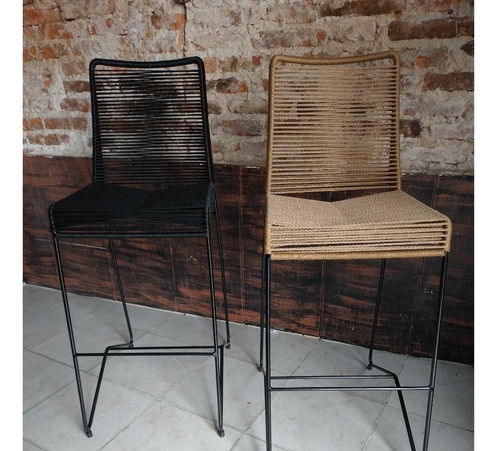 Imagen 4 de 4 de Mesa Barra 120x60 + 4 Taburetes Tulum Industrial Hierro