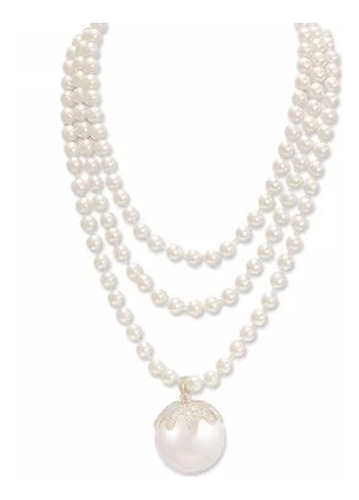 Elegante Collar De Suéter De Perlas De Estilo Coreano A La M