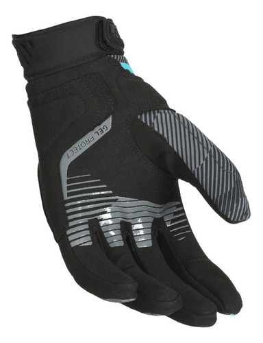 Luva Motoqueiro Macna Lithic Lady Preto E Azul Tamanho G - L