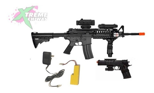 Combo Marcadora Airsoft Electrica D-92h M4 A1 Bbs 6mm Xtreme