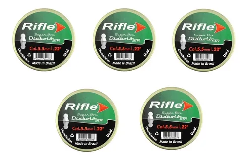 comprar Kit 05 Chumbinho 5,5mm Rifle Diabolô Str - 125 Unidades