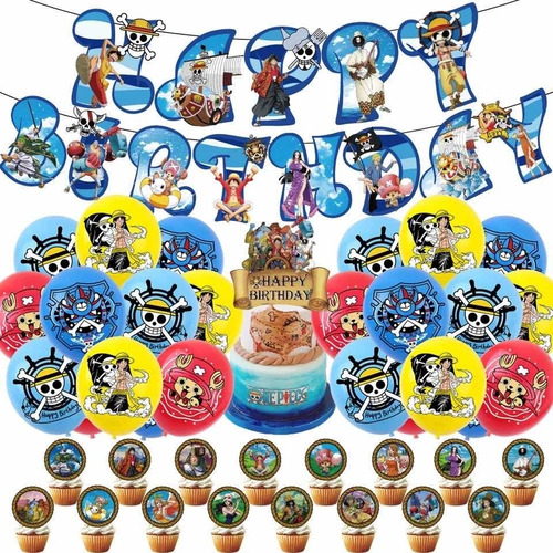 Kit Decoracion Cumpleaños One Piece Luffy Adornos
