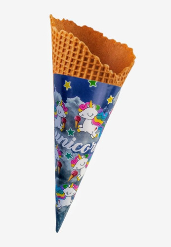 5x100 Portacono Waffle Para Helado Papel Couche Envío Gratis