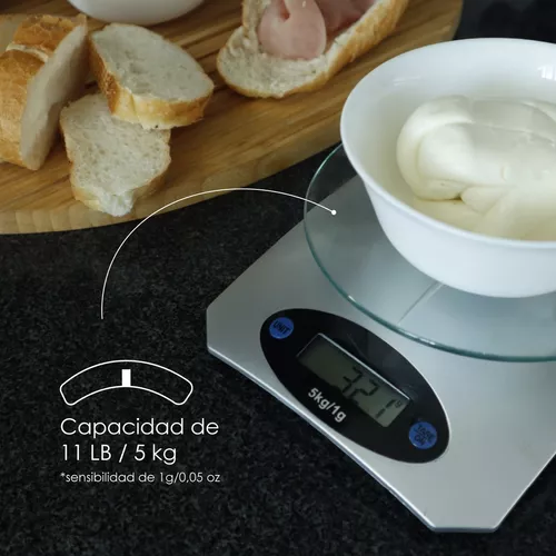 Báscula Digital De Cocina Cristal Templado Alta Precision