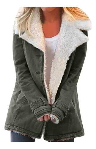 Chaqueta Invierno Sherpa Para Mujer Abrigo Forro Piel Gran