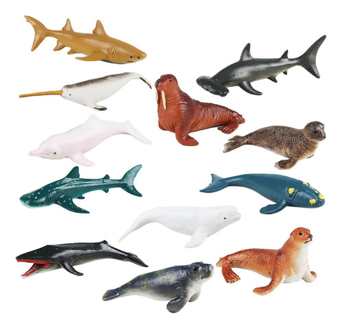 12 Uds Figuras De Animales Marinos Juguete Animales Salvajes