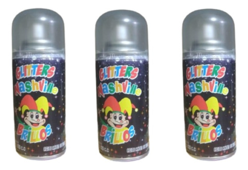 Glitter En Aerosol X3 Unidades Cotillon Fiesta Brillos