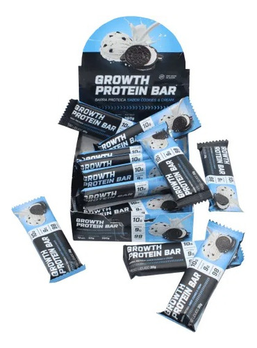Barra De Proteína Sabores Whey Bar Growth Caixa 12 Unidades