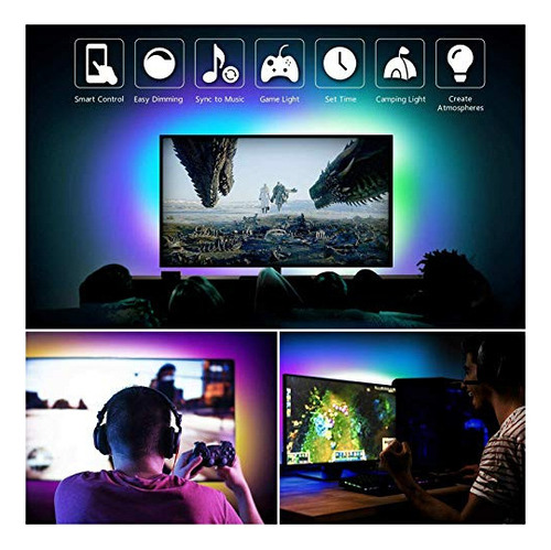 Tira De Luces Led Gnzugo Barra Led De Tv Usb Inteligente Bl