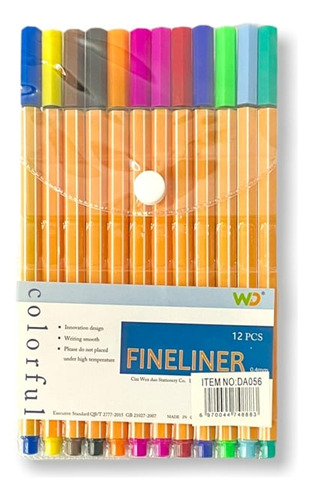 Lapiceras Fibras Fineliner X12 Unidades