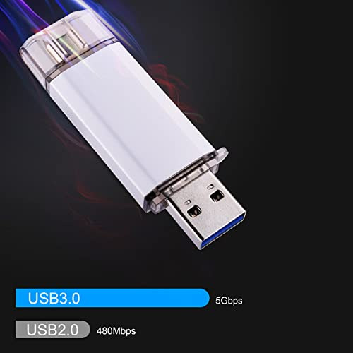 Unidad Flash Usb C Raoyi De 256 Gb, 2 En 1, Usb 3.0 Tipo C D