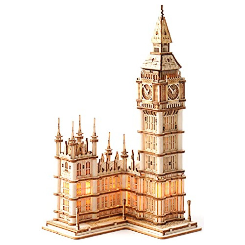 Rompecabezas De Madera 3d Adultos Big Ben Modelo De Arq...