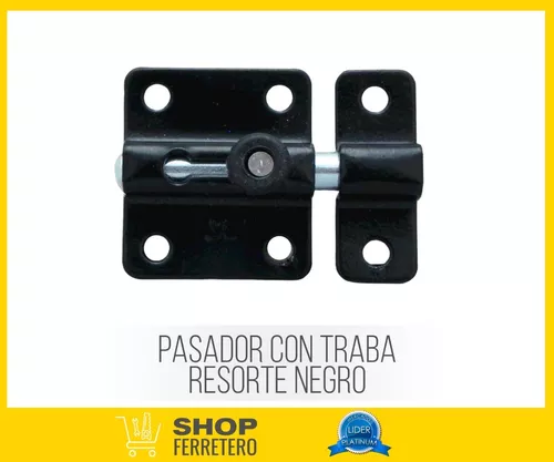 Pasador Metálico Para Puerta Con Traba A Resorte 60 Mm.